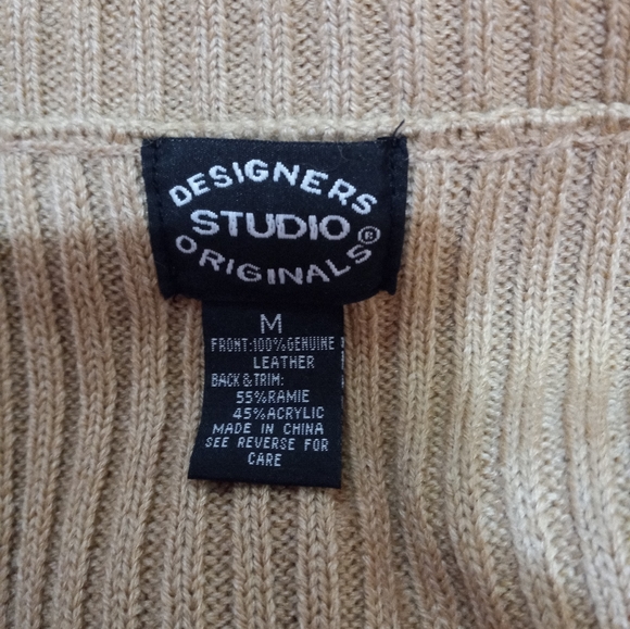 Designers studio sweater/ leather vest - Picture 6 of 6